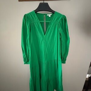 TOPSHOP Vibrant Green Long Sleeve Dress